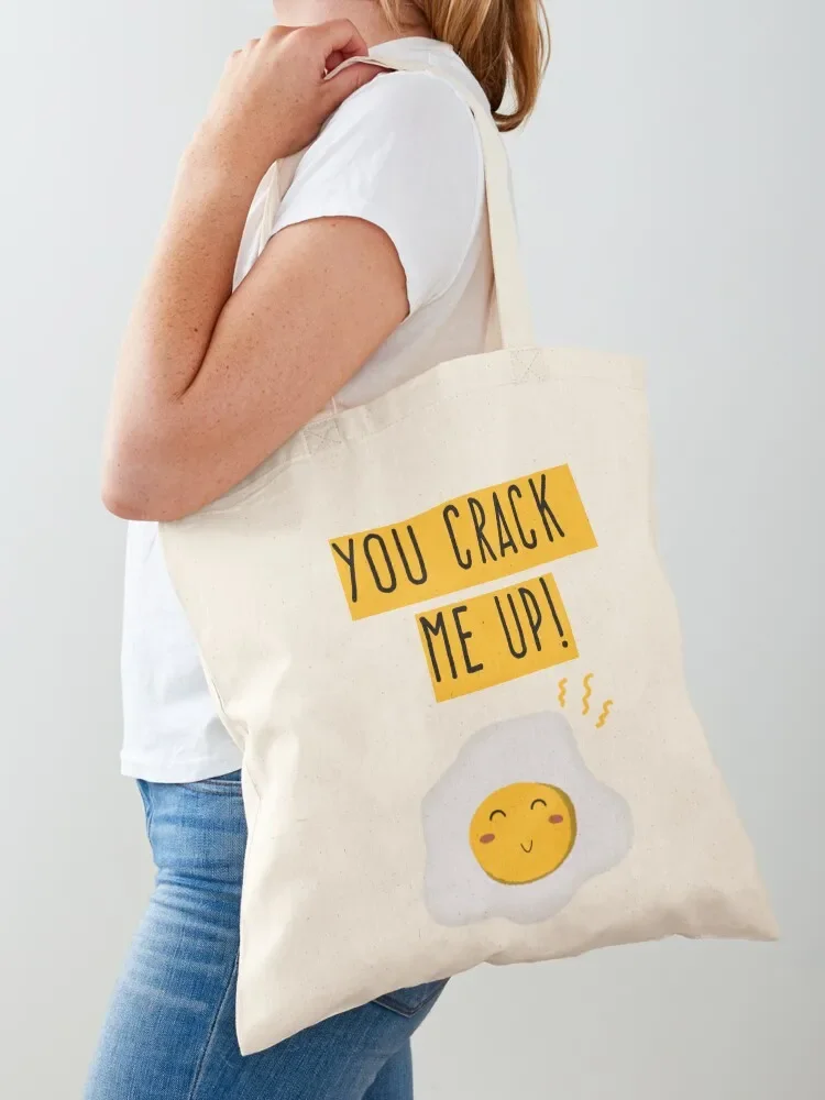 You crack me up, sunny side up, eggs, Willow Days Tote Bag personalized tote bag Canvas Tote Bag