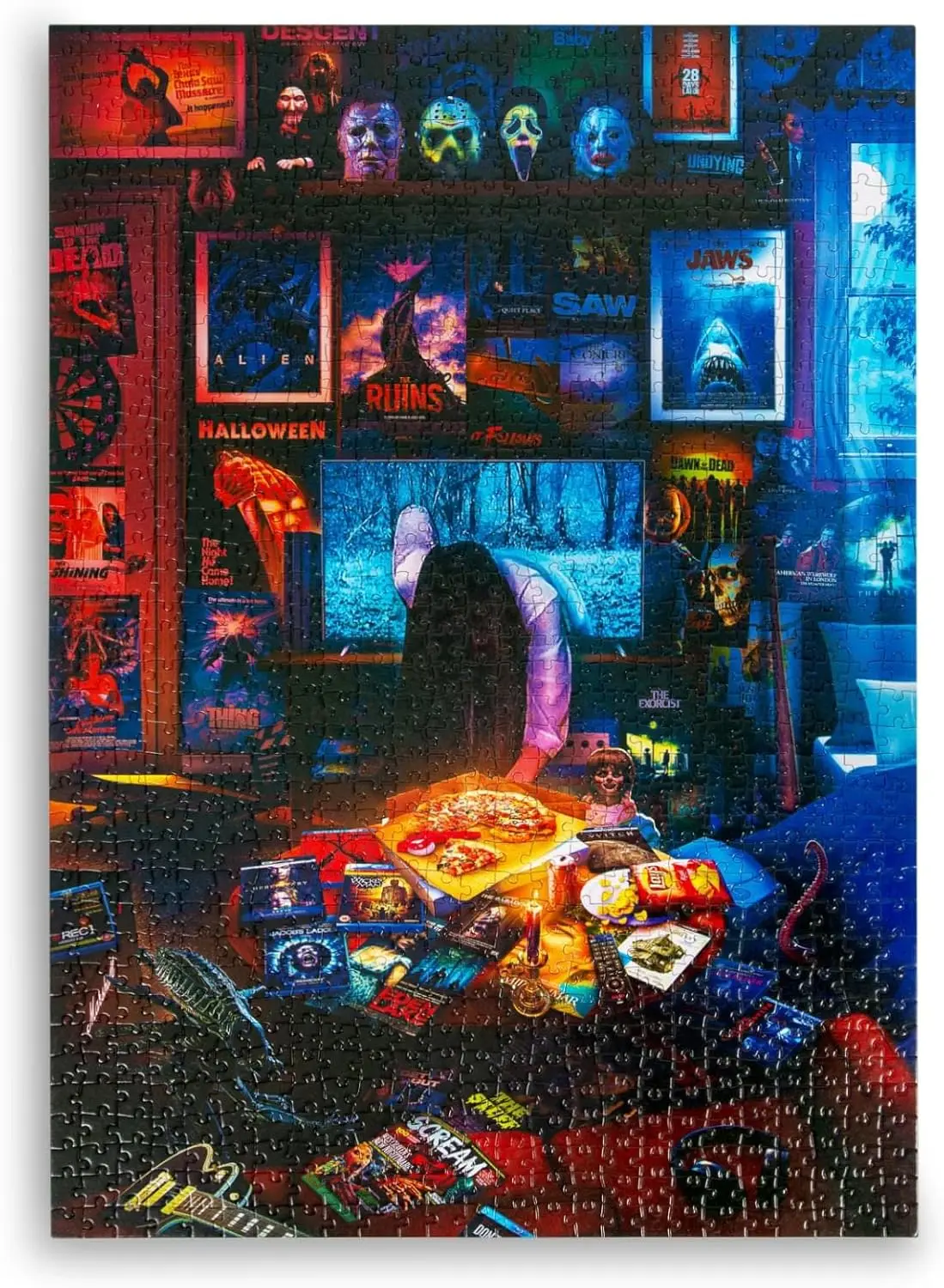 300/500/1000Pcs Wooden Puzzle Horrors and Scary Movies Jigsaw Puzzle for Gameroom Bedroom Livingroom Decor Family Fun Activity