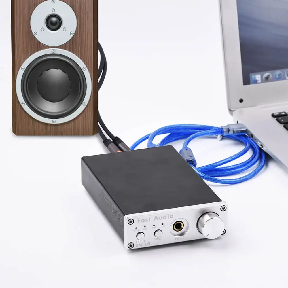 [Old Version] Fosi Audio Q5 DAC Converter Digital-to-Analog Adapter Decoder & Headphone Amplifier CB