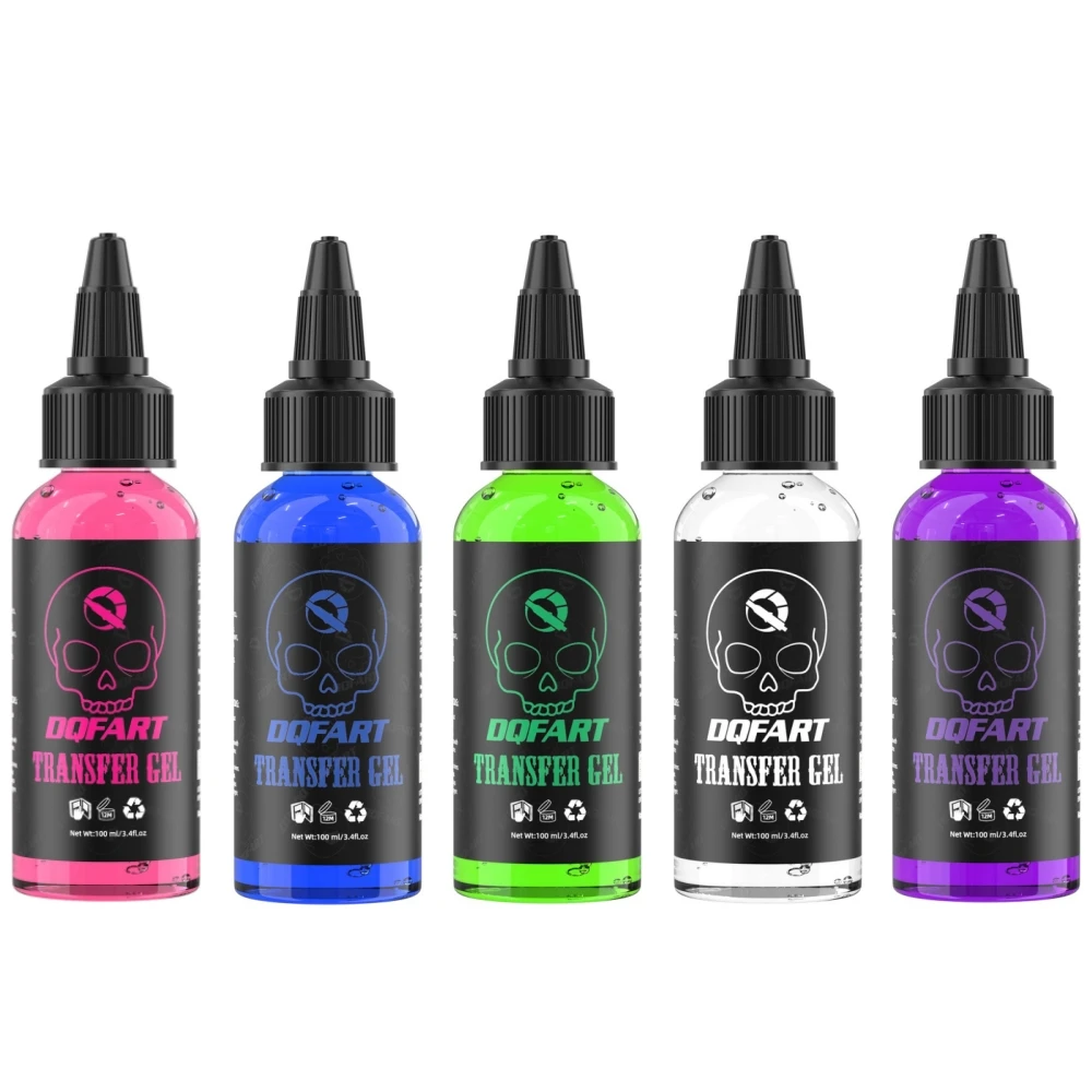 DQFART Transfer Printing Gel White Pink Blue Green Purple Used For Human Skin Safe High-quality For Tattoo Artists Supplies