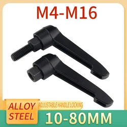 1PC M4 M5 M6 M8 M10 M12 M16 Clamping Lever Machinery Adjustable Handle Locking External Male Thread Knob Alloy Steel