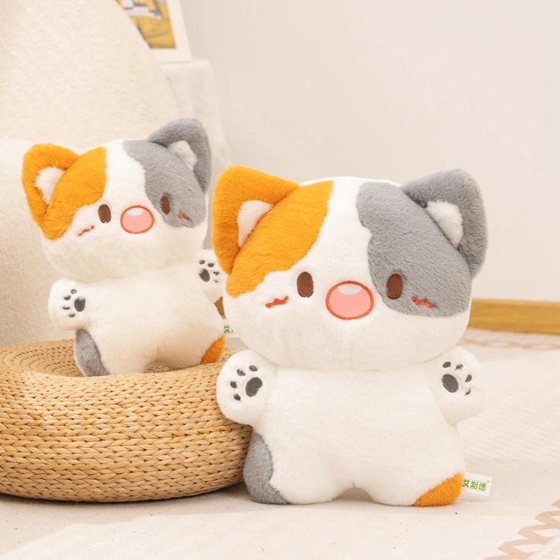 

35/45CM Lovely Calico Cat Plush Doll Soft Cartoon Kitten Pillow Toys For Sofa Bedroom Decoration