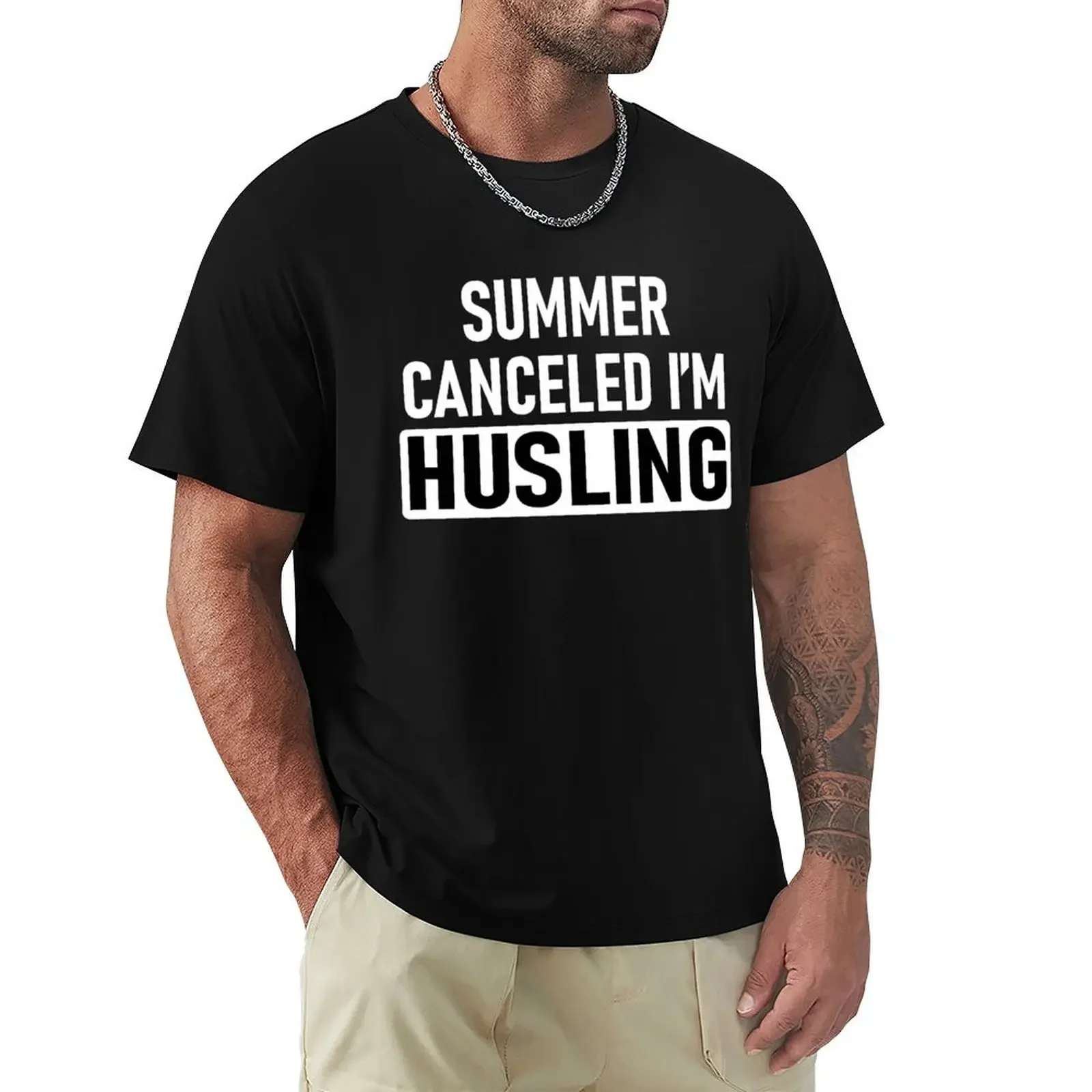 Summer Vacation Loading,summer canceled i'm husling T-Shirt heavyweights plus sizes korean fashion sports fans t shirt for men