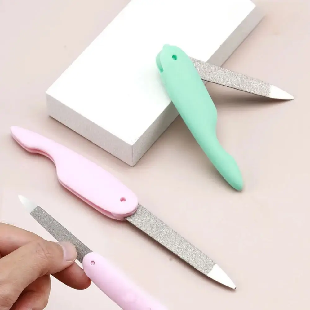 Mini Bird Folding Nail File Washed and Polished Manicure File Double Sided Frosted Abs Plastic Material Nail Art Tools