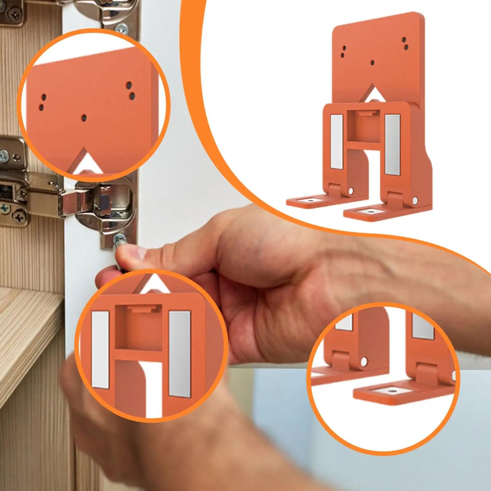Cabinet Door Hinge Jig Compact Positioning Ruler Fixed Plate for Easy Installation Projects