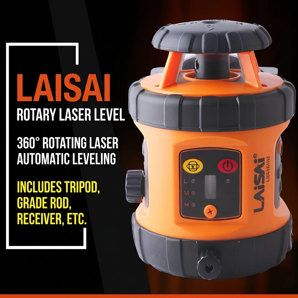 LAISAI LS515IIM Red Rotary Laser Level 360° Self Leveling Horizontal Vertical Auto Laser Leveling Instrument For Engineering