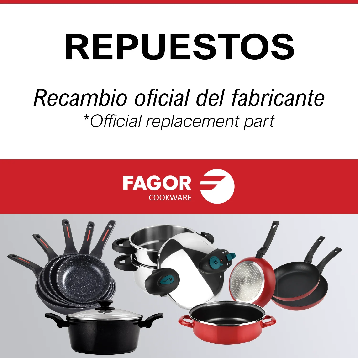 FAGOR 89rememsrax top handle set for Rapid pressure cooker Xpress official factory direct replacement