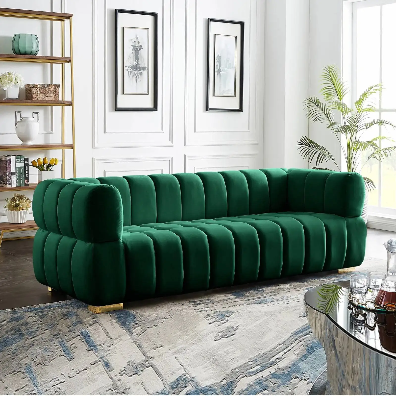 Gray 3 Seater Sofa Bed Modern Modular Leisure Love Seat Living Room Home Furniture Set view 4