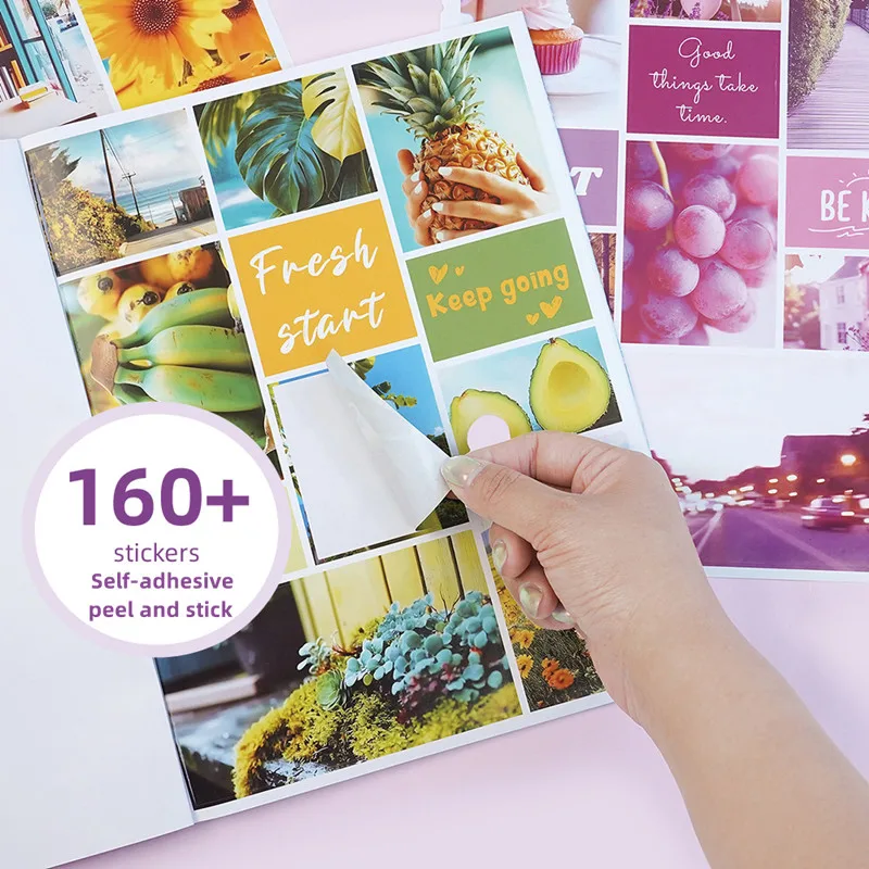 Vision Board Sticker Book Kit DIY Dream Life Inspiration Stickers Outdoor Travel Planning Cutout Scrapbook Goal Setting Supplies