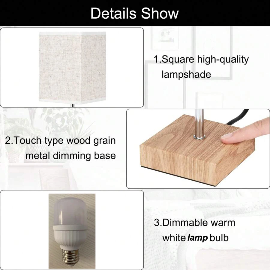 مصباح مكتبي LED، مصابيح بجانب السرير، مصباح طاولة قابل للتعتيم مع USB ومنفذ من النوع C، شحن سريع، ضوء القراءة، حماية العين