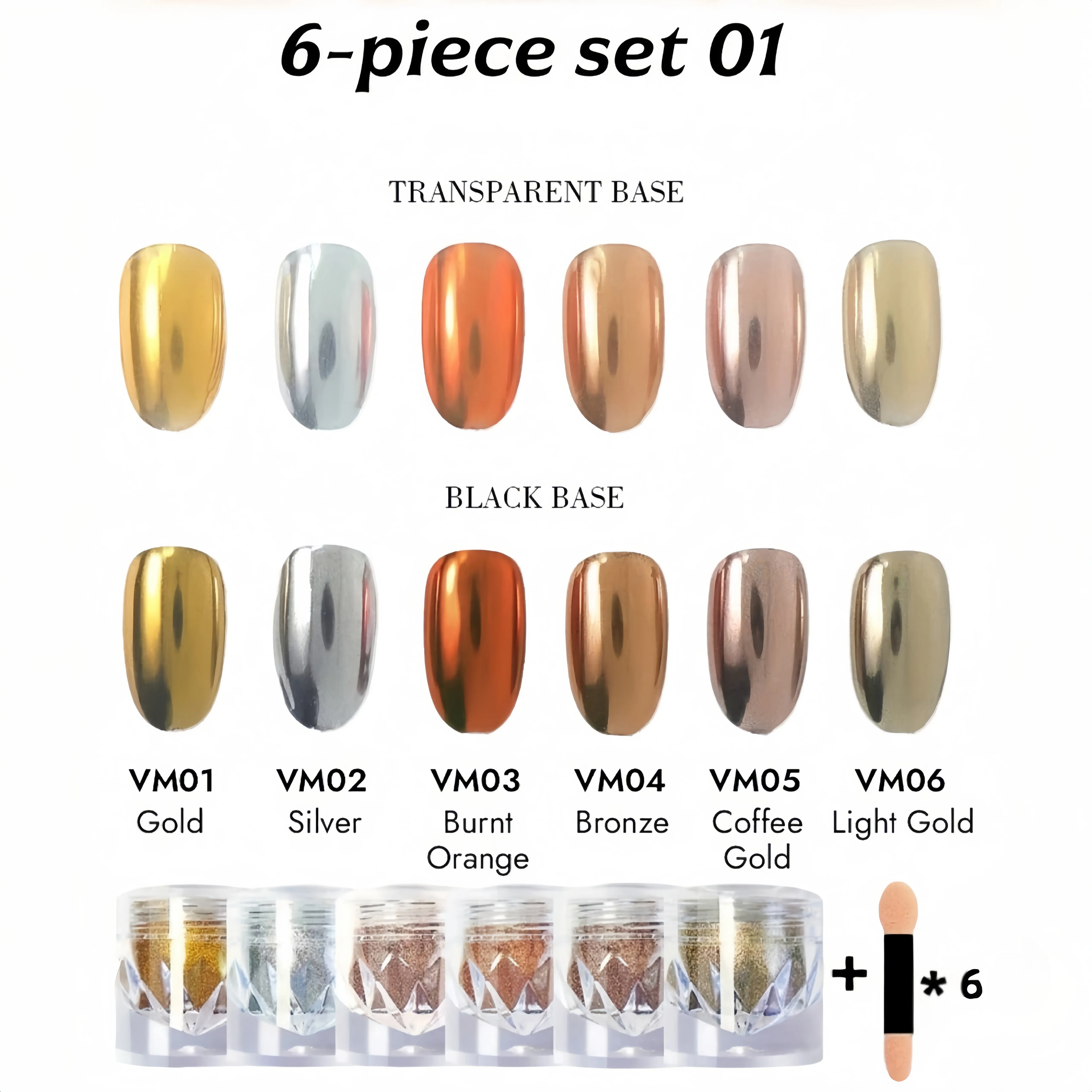 1/8 stuks hoge diamant fles magische spiegel poeder zilver rose goud heldere wrijving coating nagellak lijm nail art creatie K2Y ﻿