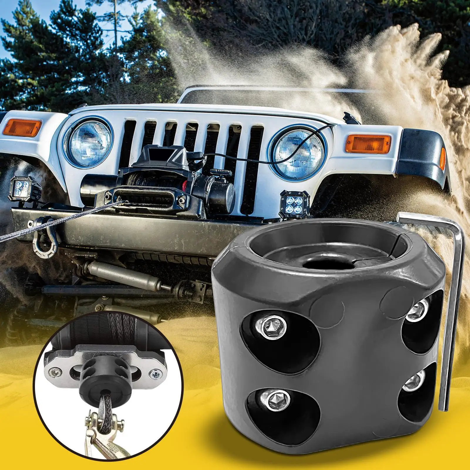 Rubber Winch Cable Hook Stopper Replacement Accessories for Wire Car Modification Parts for Towing Truck Expedition Trail Ranch