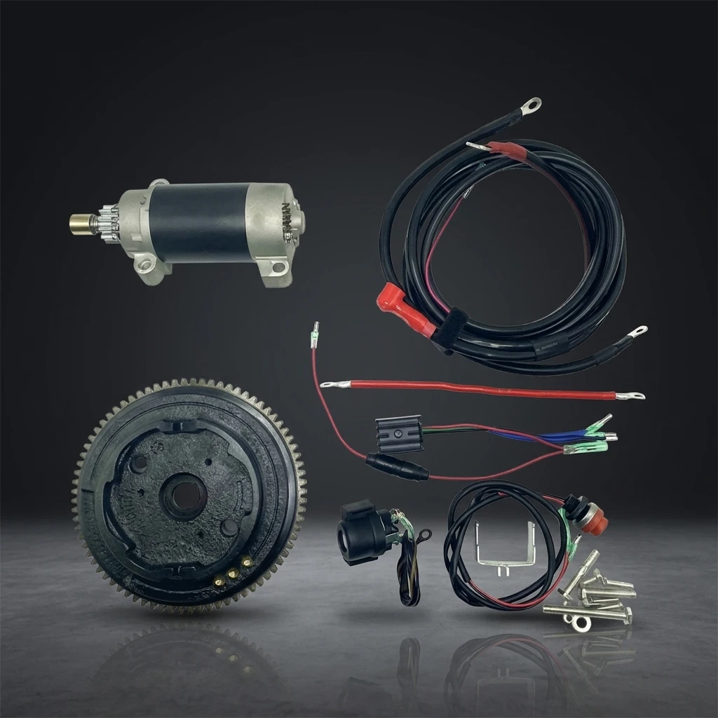 Electric Start Motor Flywheel Kit for YAMAHA PARSUN HIDEA F20 6AH 4 Stroke 20HP F20SMHA Outboard Engine (New Style)