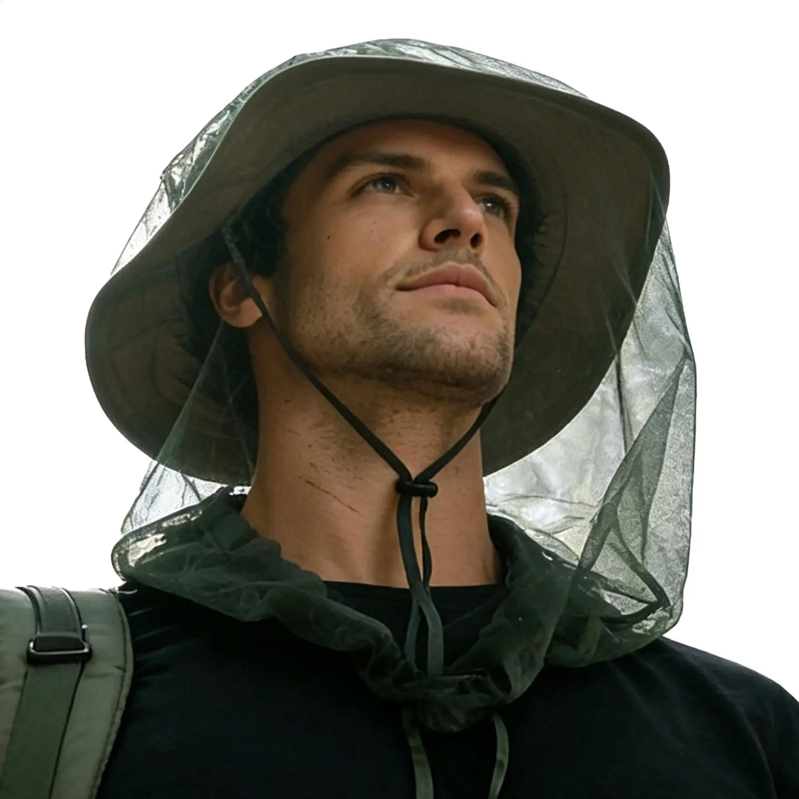 Mosquito Head Net Fine Mesh, Elastic Reusable Breathable Face Cover for Fishing Hiking Camping Climbing Outdoor Activities
