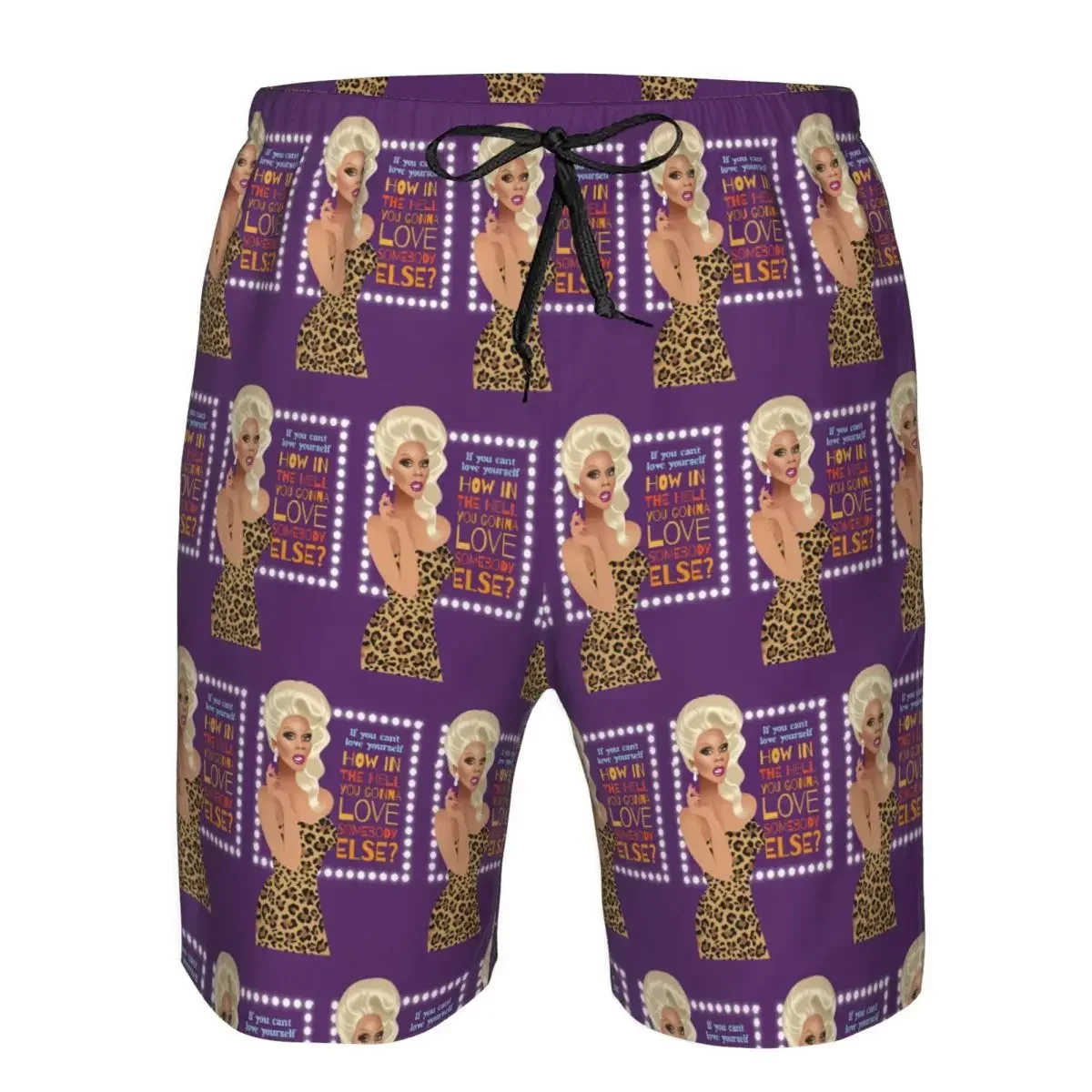 Pantalones cortos de playa de la colección Drag Queen Royalty de RuPaul's Drag Race, de la marca Rupaul RPDR, de secado rápido, para uso casual, para nadar y para el verano, para hombres.