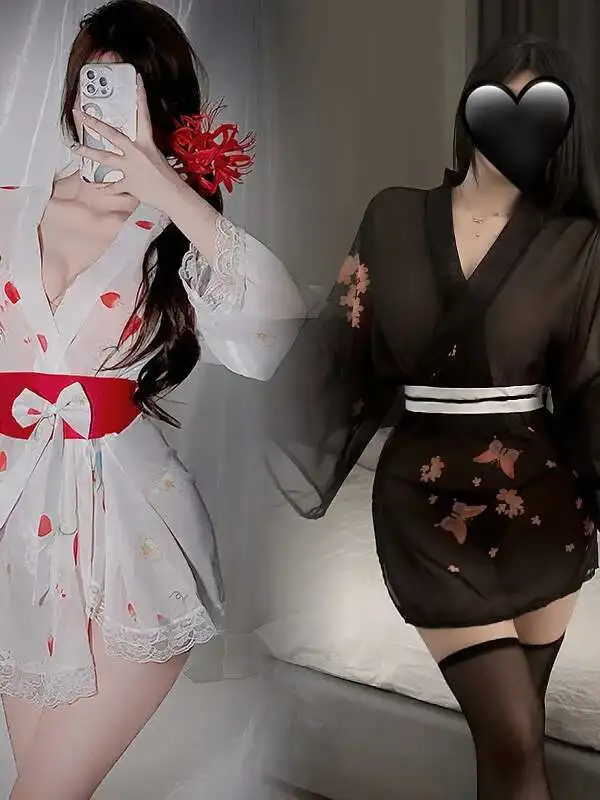 هالوين زائد كيمونو حجم الرغبة النقية الخامس الرقبة كيمونو المثيرة فستان مثير أنيق شبكة رقيقة شير الحلو فضفاض عادية المرأة الأعلى M89U