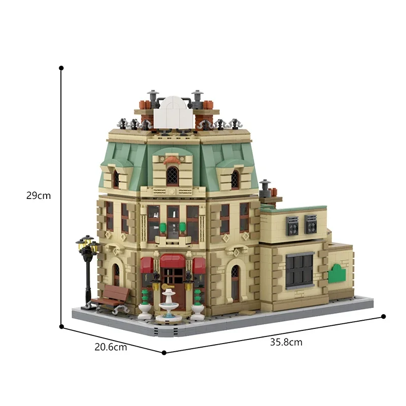 MOC Movie Scene Ratatouilled (Gusteau Restaurant) Architecture Building Blocks City Street View Castle House Bricks Toy Gift