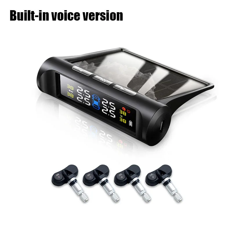 Riboton ความดันยาง Monitor 3.7V Led Built-In Solar รถความดันยางรถยนต์ยางภายนอกเซนเซอร์วัดความดัน