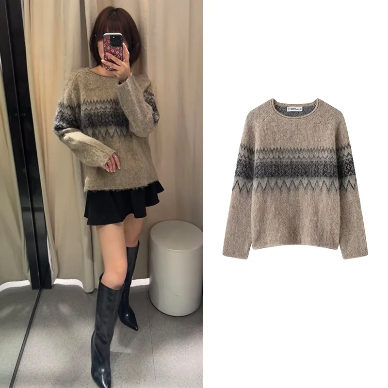 

2025 New Winter Women's Sweater Pullover Fashion Thick Warm Knit Women's Pullover Tops Chic Autumn Street Youth Pullover Sweater