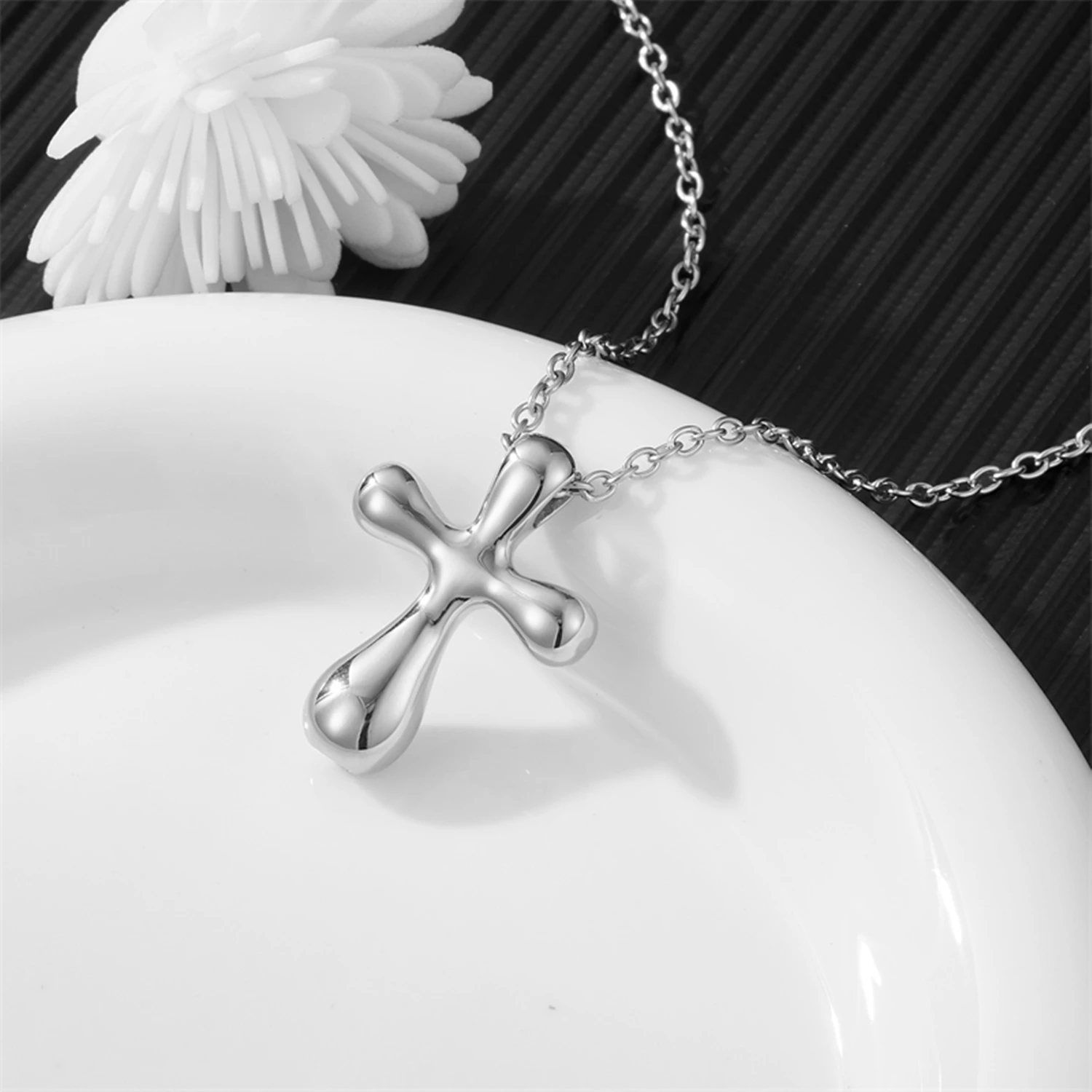 Stainless Steel Cross Cremation Urn Necklace - Memorial Jewelry for Human Ashes, Stainless Steel Keepsake Pendant