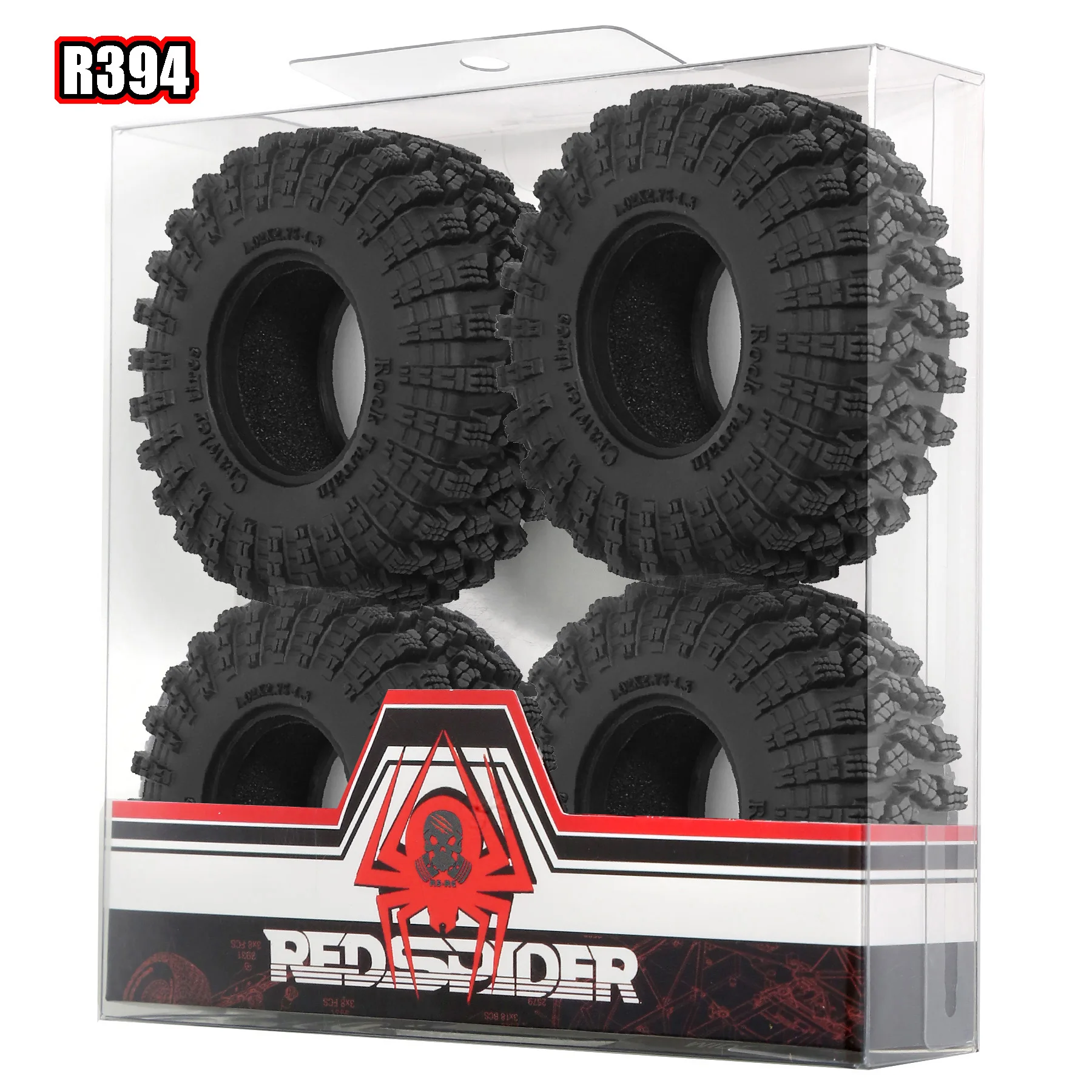 RED SPIDER 4Pcs 1.3 In Soft Rubber RC Crawler Tires Rock Terrain Tyres for 1/18 TRX4M 1/24 SCX24 Ascent‑18 RC Car Upgrade Parts