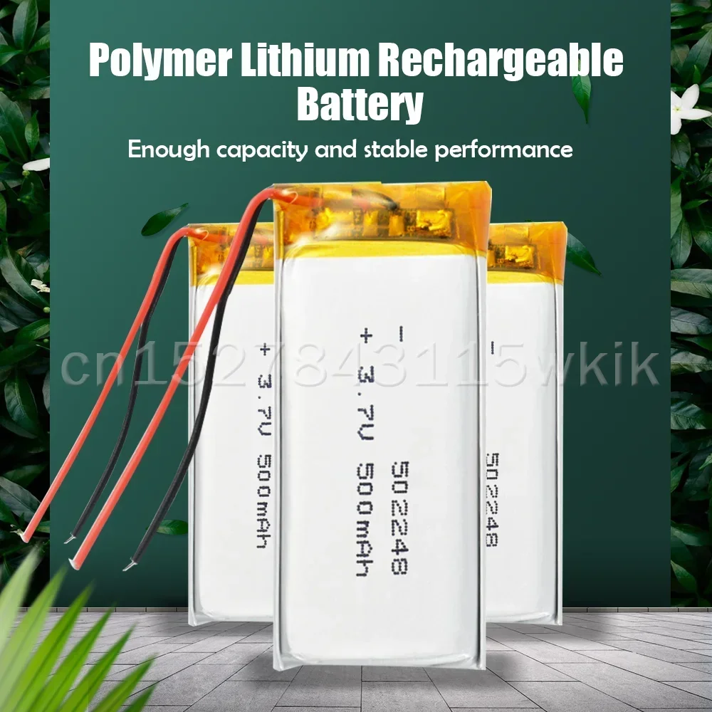 502248 3.7V 500mAh Lithium Polymer Li ion Rechargeable Battery For MP3 MP4 MP5 DVD GPS LED Light Bluetooth Speaker Recording Pen