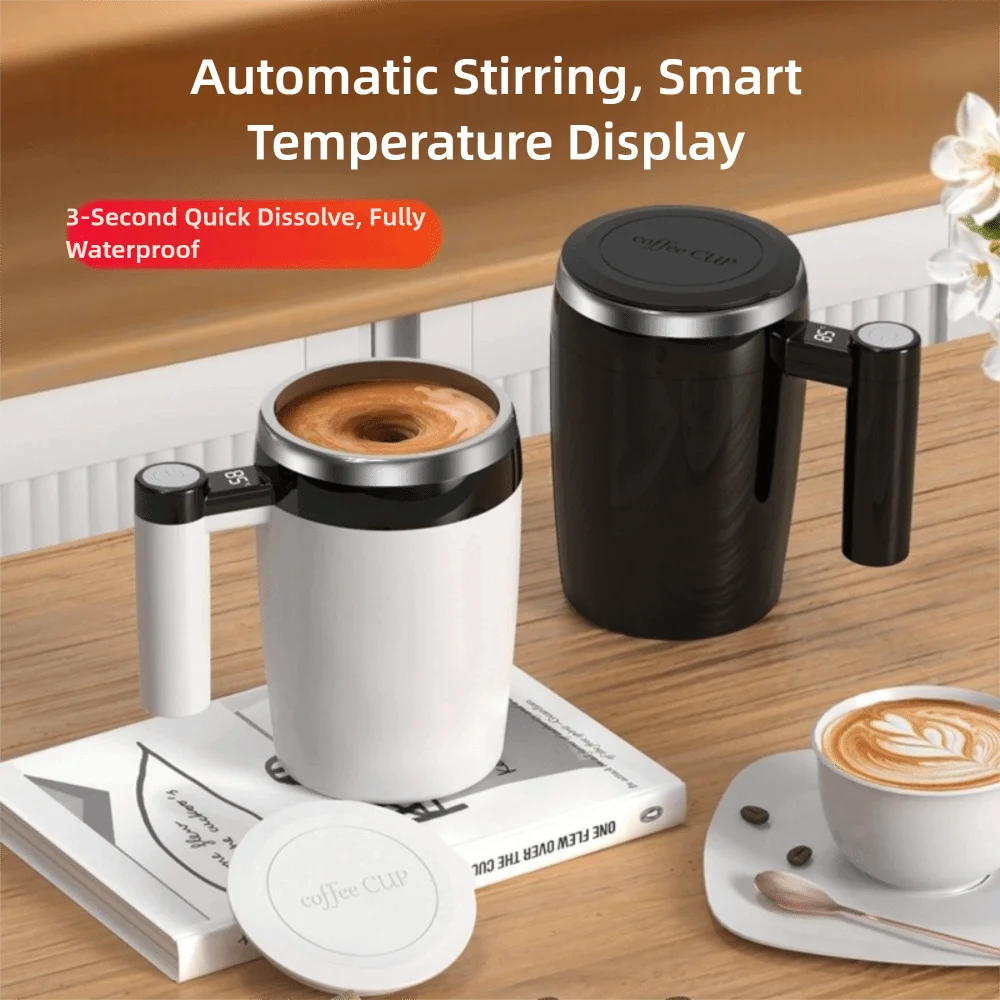 

With Display Screen Electric Auto Stirring Cup 304 Stainless Steel 380ml Rechargeable Stirrer USB Rechargeable