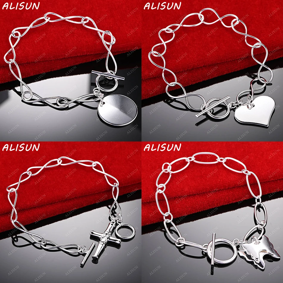 

ALISUN 925 Sterling Silver Design Geometric Bracelets For Women Men Charm Trend Birthday Gifts Fashion Party Fine Jewelry