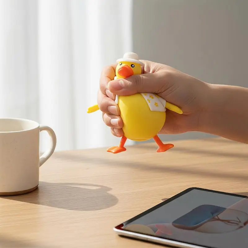 Cute Dress Up Duck Toy Yellow Duck Slow Rising Squeeze Stress Relief Fidget Toy Soft Decompression Gift for Kids Waterproof