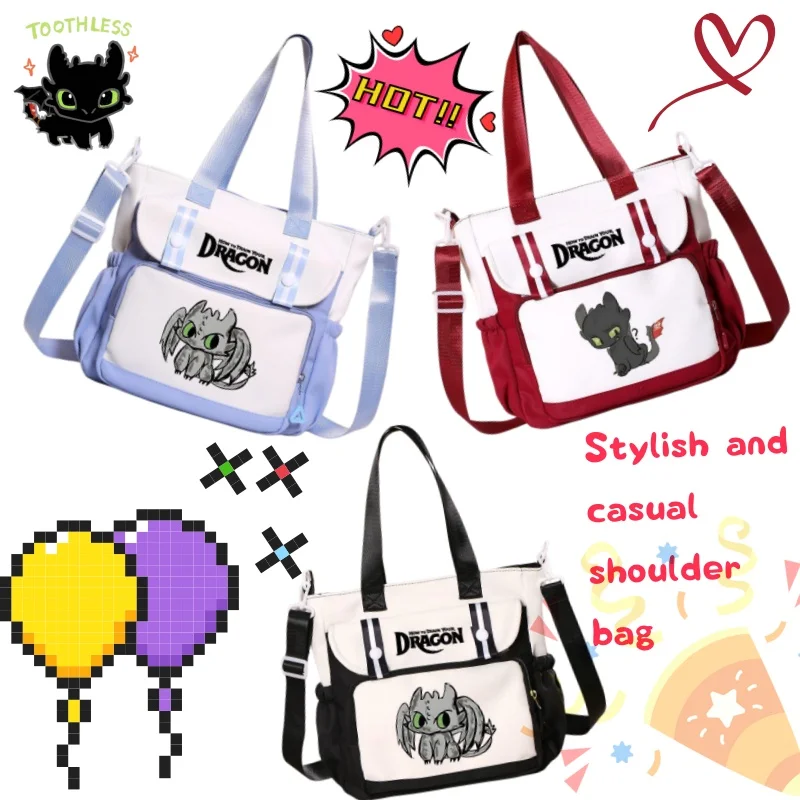 

Dragon Taming Master Anime Peripheral Toothless Same Style Male and Female Student Large Capacity Single Shoulder Crossbody Bag