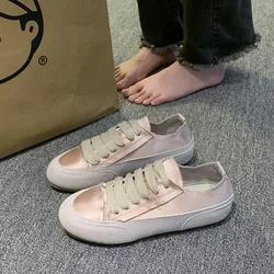 2024 New Crowdsourced Design Women's Flat Bottomed Versatile Fashion Casual Single Shoes Silk Canvas Sports Casual Board Shoes