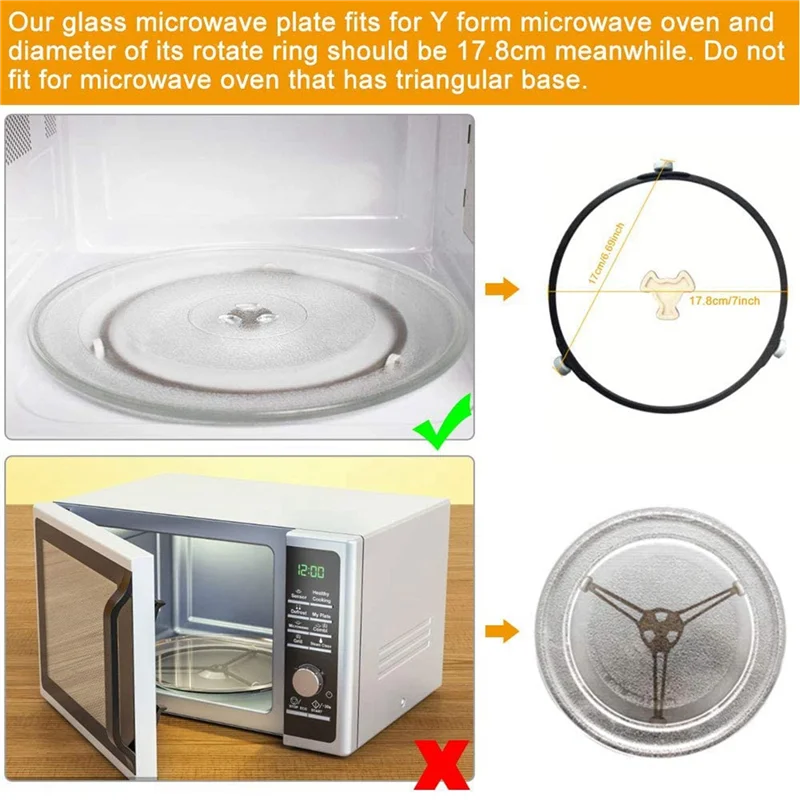 

ABWP-2X Microwave Plate Spare Microwave Dish Durable Universal Microwave Turntable Glass Plate Round Replacement Plate