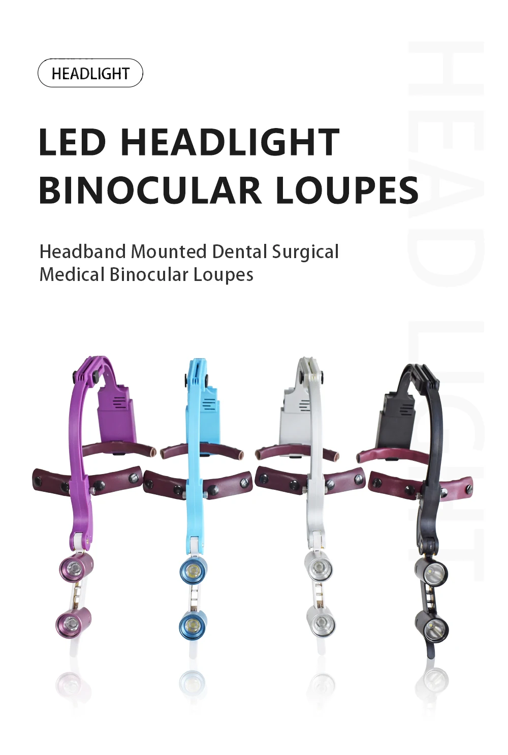 Dental LED Scheinwerfer Fernglas Lupen 2,5 X/3,5 X Stirnband Einstellbar 5W Zahnarzt Chirurgische Scheinwerfer Zahnmedizin Fernglas Lupe – Detail 1