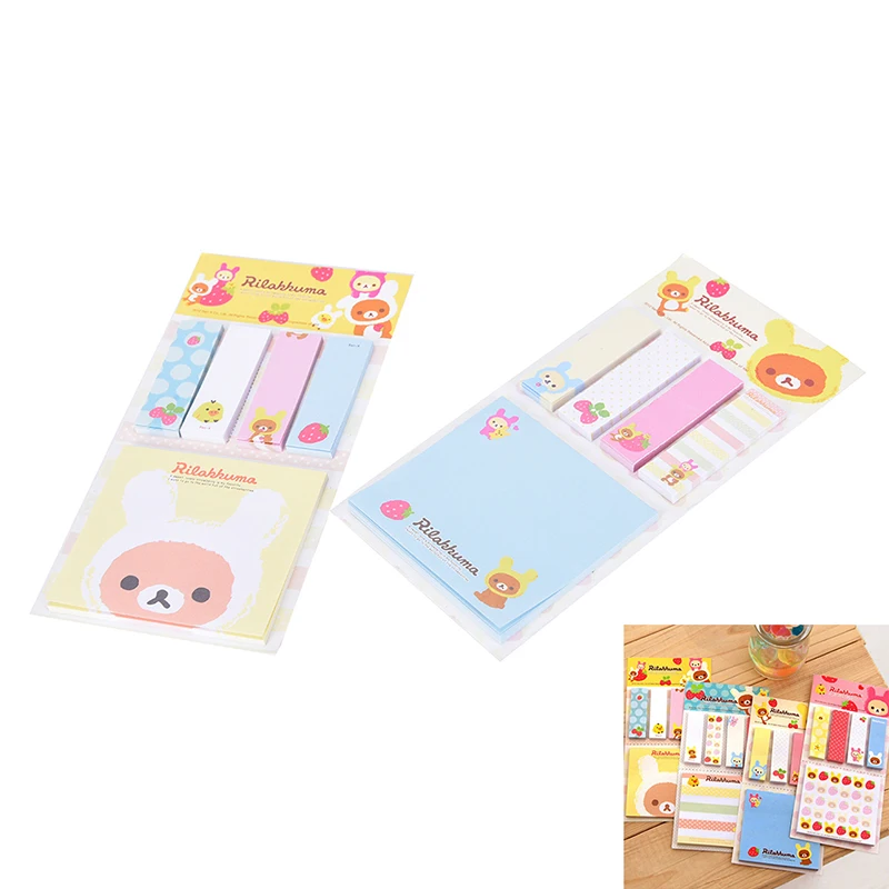 Bookmark Point It Marker, Memo Flags, Sticky Notes, Morango, Urso Rosa, Adesivo para Livros, Material escolar e de escritório
