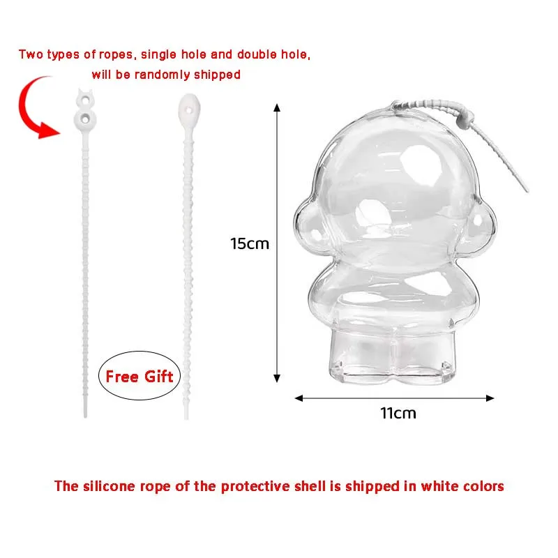 Per Skull Panda Custodia protettiva Bambole di peluche Custodia trasparente Display Bag Scatola di immagazzinaggio organizzatore portatile Accessori per bambole di peluche