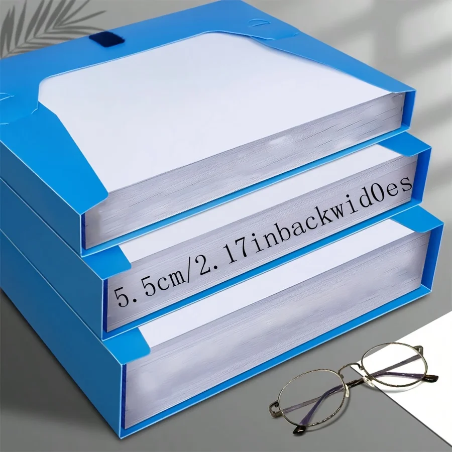 قطعة واحدة من مجلدات ملفات A4 قابلة للطي، صناديق تخزين مستندات PP ذات سعة كبيرة، مناسبة للمكتب والمدرسة وموسم العودة إلى المدرسة