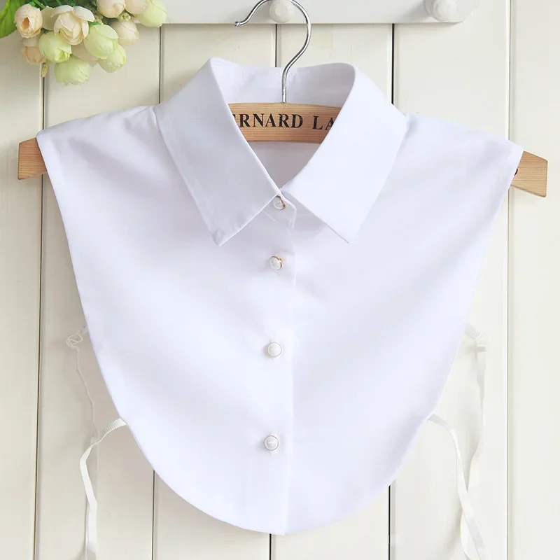 Linbaiway High Grade Shirt Fake Collar Women False Collar Chiffon Shirt Removable Mujer Detachable Collar Lapel Blouse Top