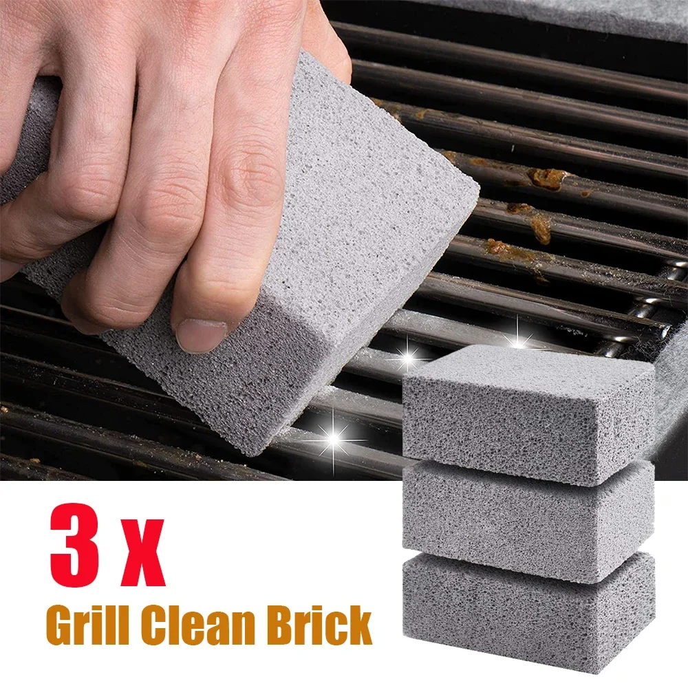 3pcs Grill Clean Brick Grill Stone Cleaning Block for Flat Top Grills Griddles Grate and Grill Grate Cleaner Effectively Remove