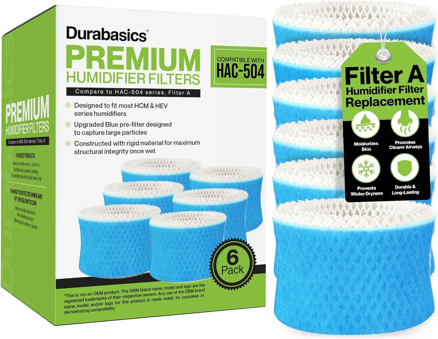 

Набор из 6 высококачественных фильтров для увлажнителей воздуха Honeywell, синий предварительный фильтр, высококачественная замена.