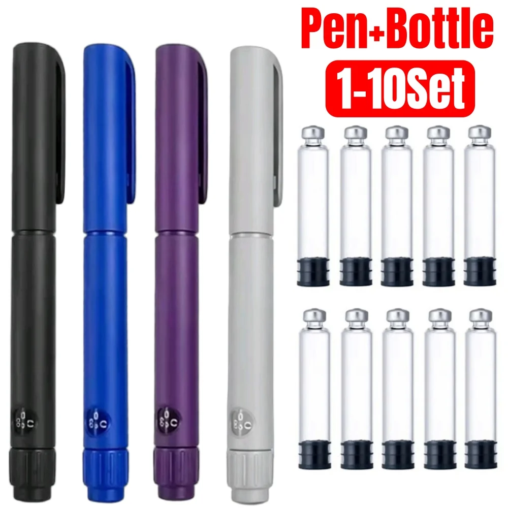 1/2/5/10PCS Facial Care Disposable Sterile Insulin Injection Pens Adjustable Growth Hormone Dosage 60U Magic Pen Tattoo Pen