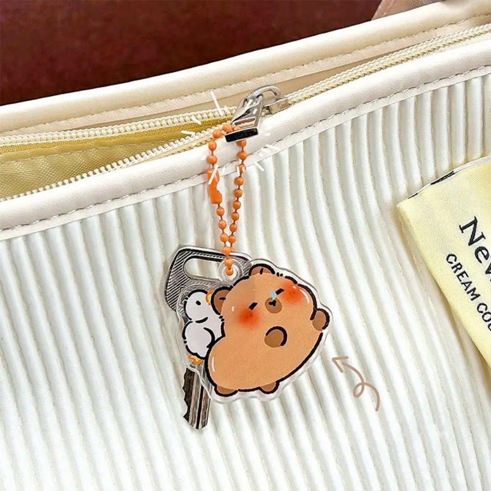 Kawaii Acrylic Capybara Acrylic Keychain Cute Cartoon Kapibara Bag Hanging Funny Creative Capibara Pendant Car Key Pendant