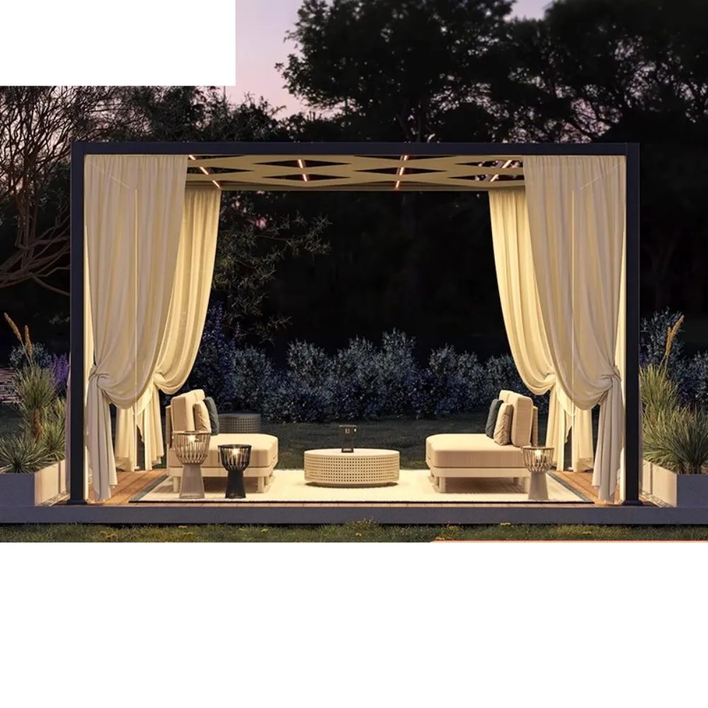 

Outdoor gazebo courtyard aluminum alloy grape trellis garden sun room