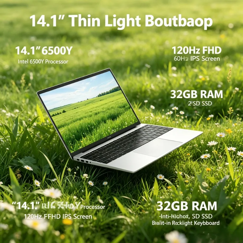 

14.1" Ultra Thin Notebook Intel 6500Y Processor 120Hz FHD IPS Screen 32GB RAM 2TB SSD Built-in Backlit Keyboard
