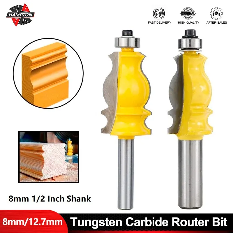 

Milling Cutter 8mm/12.7mm Shank Tungsten Carbide Router Bit Molding Router Bit for Woodworking Tools Trimming Wood Cutter