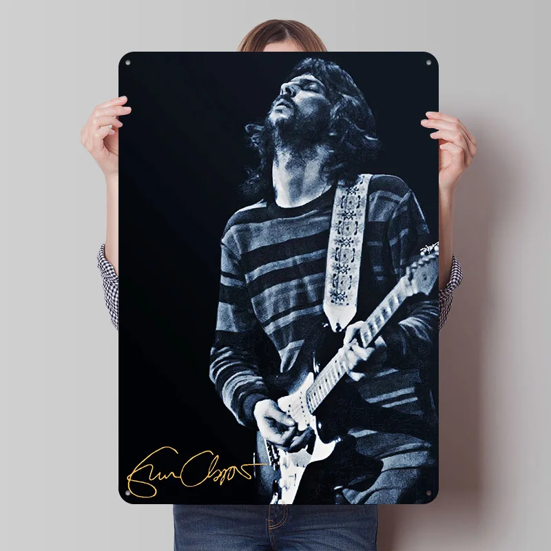 Eric Clapton Klassisches Gedrucktes Poster Individualisierte Retro-Wandkunst Vintage Metallschilder zur Heimdekoration Wohnzimmer-Dekor für Männer
