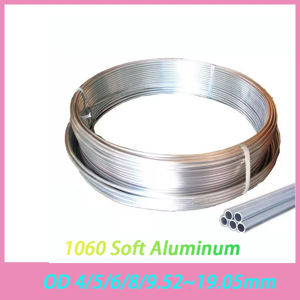 

5Meter 1060 Soft Aluminum OD 4/5/6/8/9.52~19.05mm Coil Tube Air Conditioner Refrigerator Aluminum Lube Tube Coil Cooling Tube
