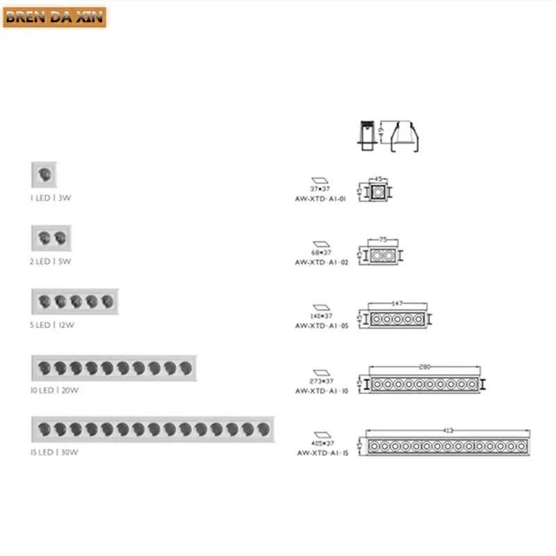 Faretti da incasso a LED dimmerabili plafoniere a pannocchia luci di linea integrate luci di linea soggiorno cucina illuminazione interna