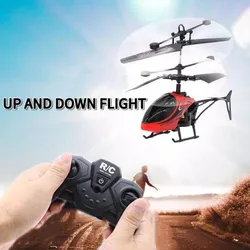 Remote Control Helicopter 2-Channel Remote Control Aircraft Aircraft Charging Luminescent Mini Aircraft Model Toy Birthday Gift