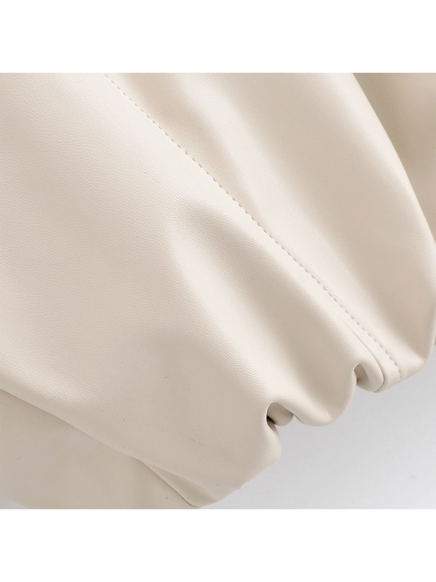 سترة نسائية أوف وايت من جلد البولي يوريثان مقصوصة معطف عتيق للدراجات النارية موستانج ملابس خارجية ملابس خارجية 2000s لخريف 2025