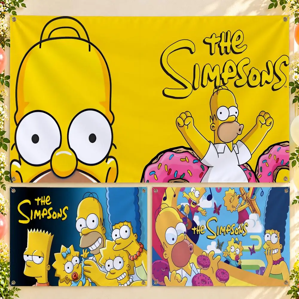 The Simpsons Flags Wall Hanging With 4 Grommets For Bedroom Dorm Room Garden Party